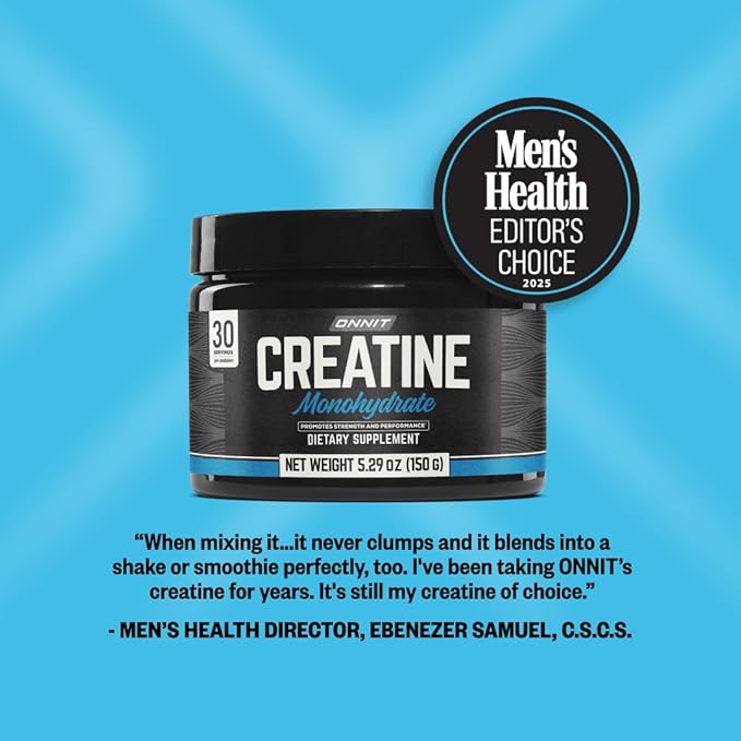 ONNIT Creatine Monohydrate Powder – IGEN™ Non-GMO Tested 5g Premium Creatine for Muscle Strength Power &amp Lean Mass Supports Brain Health &amp Cellular Energy Unflavored 30 Servings 5.29 oz
