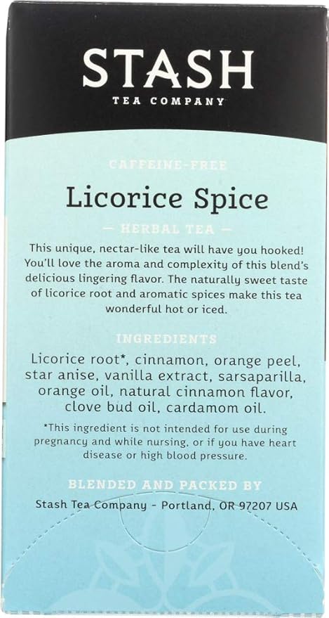 Stash Tea Company Premium Licorice Spice Herbal Tea Caffeine Free - 20 Bag (Pack of 6) - Pack Of 6
