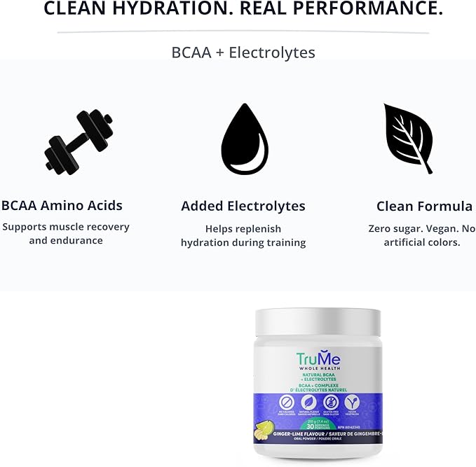TruMe Informed Sport Certified BCAA - Ginger Lime Banned Substance Tested Amino Acids | Pre Post Workout Recovery | 30 Servings