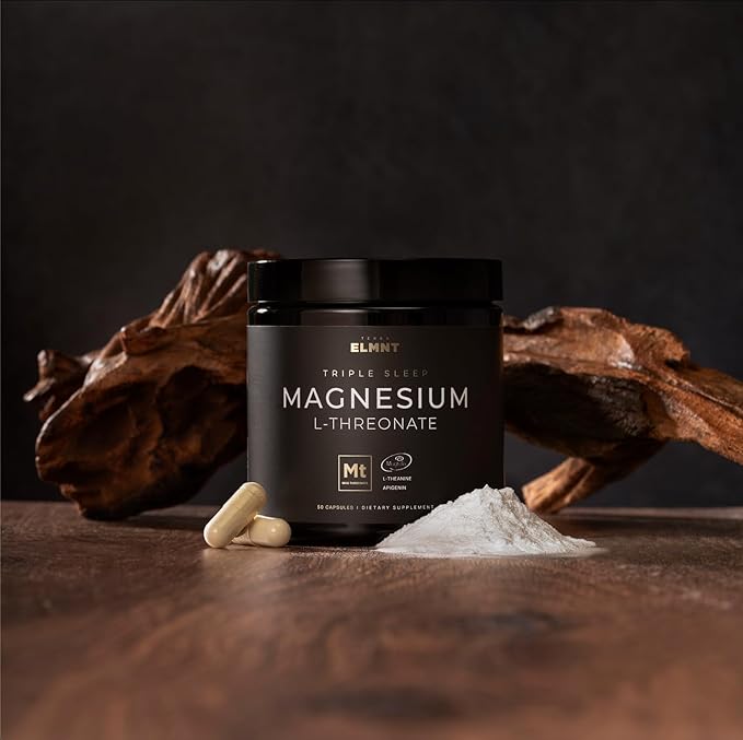 Triple Sleep Magnesium L-Threonate w. Apigenin Theanine &amp Magtein Magnesium L Threonate - High Absorption Magnesium Supplement Capsules for Men and Women Magnesium Powder Pills