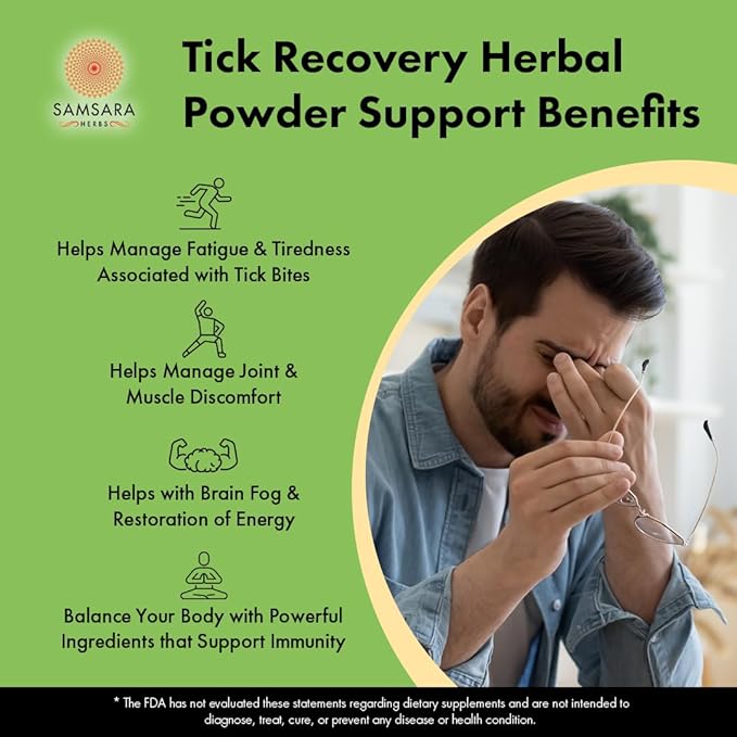 Samsara Herbs Tick Recovery Herbal Powder Formula (8oz/227g) - Japanese Knotweed Cat's Claw SIDA Acuta Houttuynia Cordata Stevia