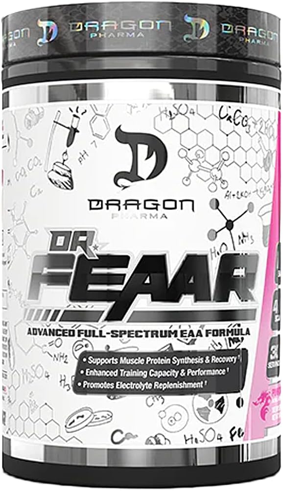DRAGON PHARMA Dr. FEAAR® Advanced Full-Spectrum EAA Matrix Supports Muscle Protein Synthesis and Recovery Enhanced Training Capacity (30 Servings Pink Dragon)