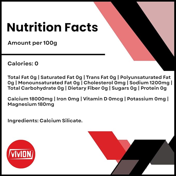 Calcium Silicate - 1 kg (2.2 lb) - Calcium Salt Food Grade &amp Pharmaceutical Flow Agent Carrier Excipient