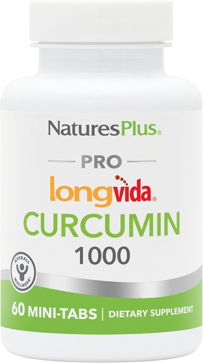 NaturesPlus PRO Longvida Curcumin 1000 mg - 60 Mini-Tabs - Promotes Healthy Free Radical Protection - Non-GMO Vegan Gluten Free Soy Free - 30 Servings