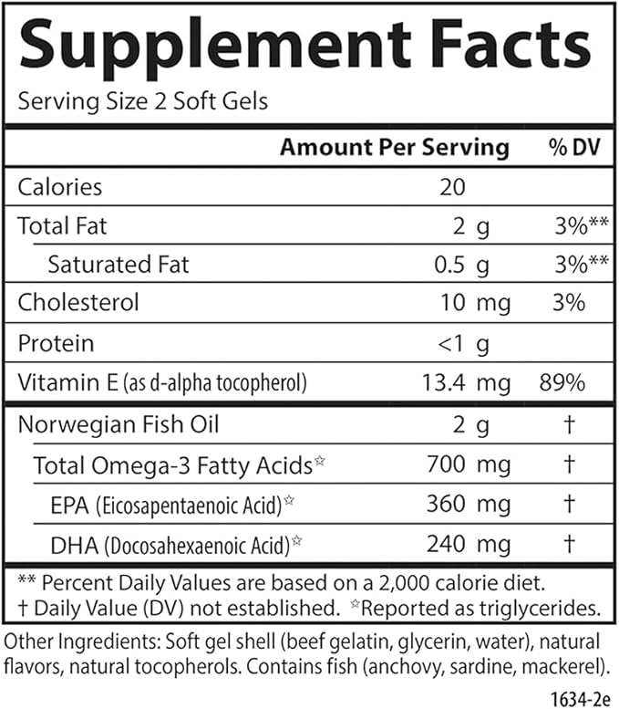 Carlson - The Very Finest Fish Oil 700 mg Omega-3s Norwegian Sustainably Sourced Lemon 150 Count