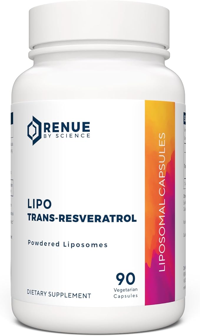 Renue By Science Resveratrol | High Strength Liposomal Resveratrol Supplement | 90 Trans Resveratrol Capsules - 125mg Reservatrol per Serving | Non-GMO | Made in the USA Third-Party Tested