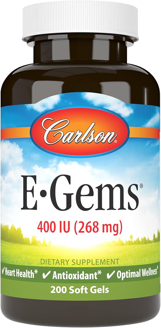 Carlson - E-Gems 400 IU Heart Health &amp Optimal Wellness Antioxidant 200 soft gels