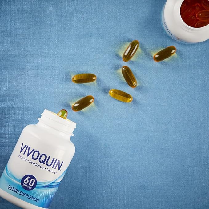 Vivoquin™ Wellness Support Gel Capsules with Omega-3 Fatty Acids - Clinically Studied for a Well-Balanced System Respiratory Health and Internal Function – by Market America (60 Capsules)