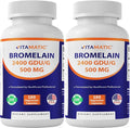 Vitamatic Bromelain Supplement 500mg – 2400 GDU/g – 180 Capsules - 2 Pack