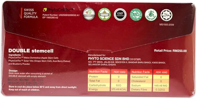 5 X Phytoscience Double Stemcell Best Anti Aging (Swiss Quality Formula) + Free Shipping