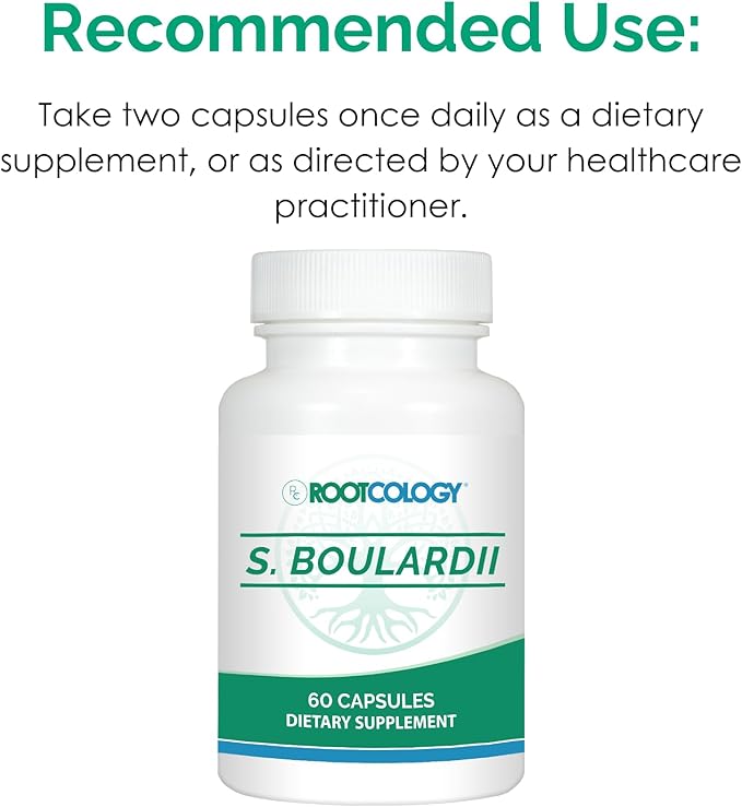 Rootcology by Dr. Izabella Wentz | S. Boulardii | Probiotic Capsules - Shelf-Stable 10 Billion CFU Saccharomyces | 60 Capsules