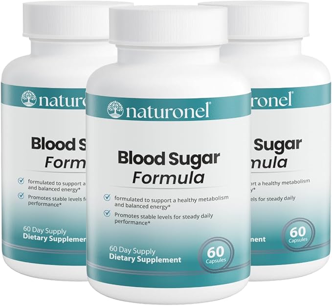 Blood Sugar Formula (3 Pack) Metabolic Support with Cinnamon Banaba Bitter Melon Guggul Licorice Gymnema Juniper Alpha Lipoic Acid &amp Chromium | Made in USA GMP Certified