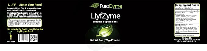 LiyfZyme 9oz Powder – Premium Plant-Based Enzyme Supplement – Lou Corona Formula – Raw Vegan Non-GMO – 81 Servings
