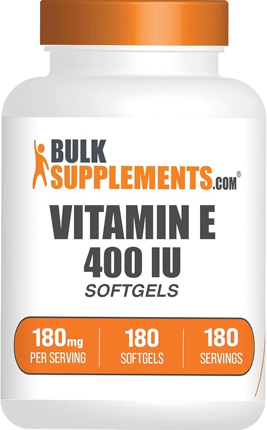 BulkSupplements.com Vitamin E 400 IU Softgels - Vitamin E Supplement as D-Alpha-Tocopherol Antioxidants - Gluten Free 1 Softgel per Serving 180 Count (Pack of 1)