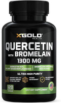 Micronized Quercetin + Bromelain 1300mg Quercetin: 95% - Highly Purified and Highly Bioavailable Plus Bromelain 2400 GDU/g - Made in USA | 120 Capsules