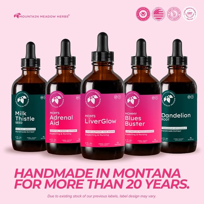 Mountain Meadow Herbs Mom's Liver Glow Advanced Detoxifier and Regenerator to Support Liver Health and Function - 4 oz - for a Happy Liver