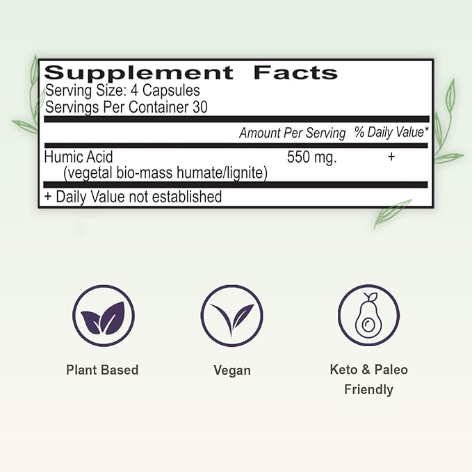 Vital Earth Minerals Humic Minerals Capsules - 70+ Trace Minerals with Naturally Occurring Fulvic Acid Alkalizing Mineral Supplement for Detox Gut Health Wellness 120 Count
