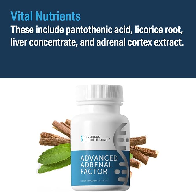 Advanced Bionutritionals Advanced Adrenal Factor – Adrenal Support Supplement – Non-GMO Gluten-Free Vegan – 120 Tablets