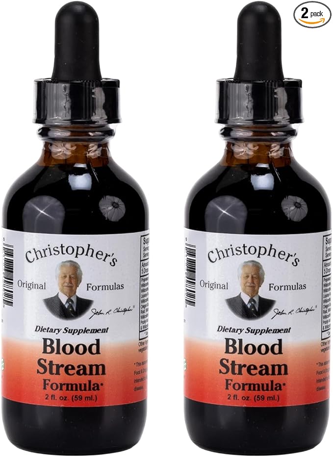 Christopher's Original Formulas Blood Stream Formula 2 oz Glycerine Extract - Natural Herbal Blend - Pack of 2