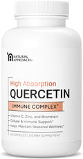 High Absorption Quercetin with Bromelain Vitamin C and Zinc - 500mg Quercetin Phytosome - 50x More Absorption - Supports Immune Function &amp Cellular Health - USA Manufactured Supplement - 60 Capsu