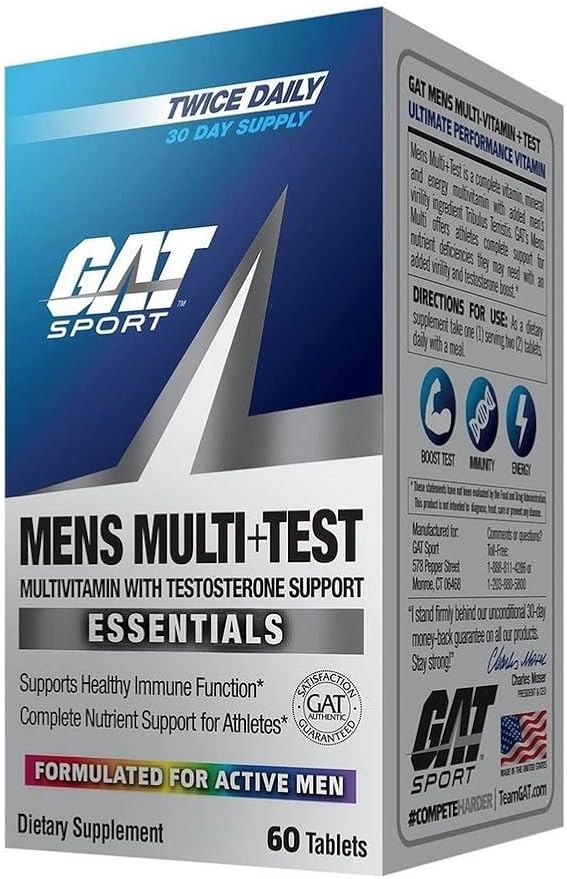 GAT SPORT Men's Multi + Test Premium Multivitamin Tablets (150 Count)