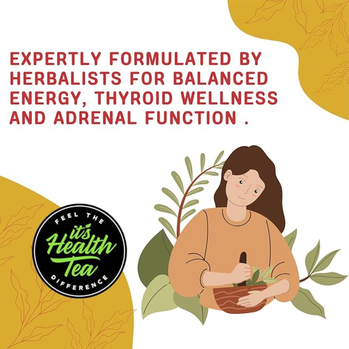 Thyroid Hero – Herbal Tea for Thyroid Function &amp Balance Support | 8 Functional Herbs | Caffeine-Free | 35 Tea Bags Included*