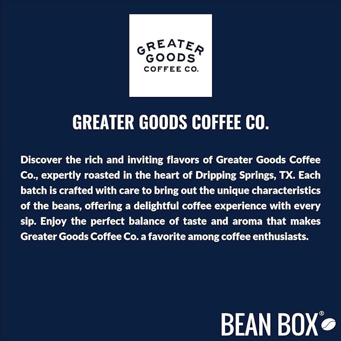 Bean Box Coffee Sampler - Roasted by Greater Goods 4-Pack Freshly Ground Coffee Gourmet Coffee