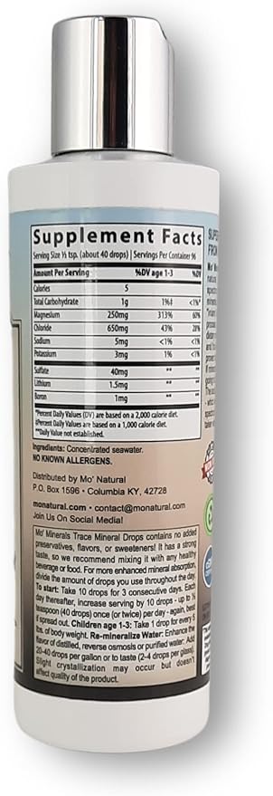 Mo' Minerals Trace Mineral Drops | 72+ Ionic Trace Minerals| 8 oz.
