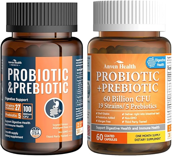 100 Billion Probiotics for Men and Women 27 Strains 5 Organic Prebiotics 60 Billion Probiotic and Prebiotic for Women and Men