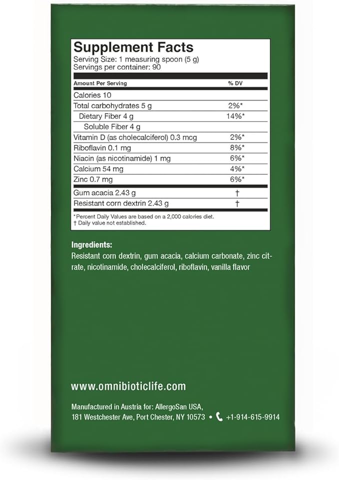 OMNi BiOTiC Omni-Logic Immune Prebiotic for Immunity - Supports Gut Health &amp Immunity with Acacia Fiber Vitamin D Calcium Vitamin B3 - Non-GMO &amp Hypoallergenic Gut Health (90 Daily Servings