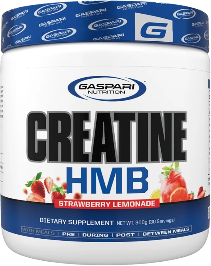 Gaspari Nutrition Creatine HMB Micronized Creatine Monohydrate and HMB Delivers Strength Muscle Protection and Training Performance (30 Servings Strawberry Lemonade)