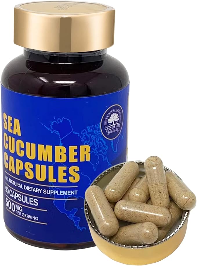 Sea Cucumber Wild Caught Capsules Sea Cucumber Natural Extract Supplement Super Natural Antioxidant Immune Builder Promoting Joint Health &amp Mobility - 90 Capsules 500mg