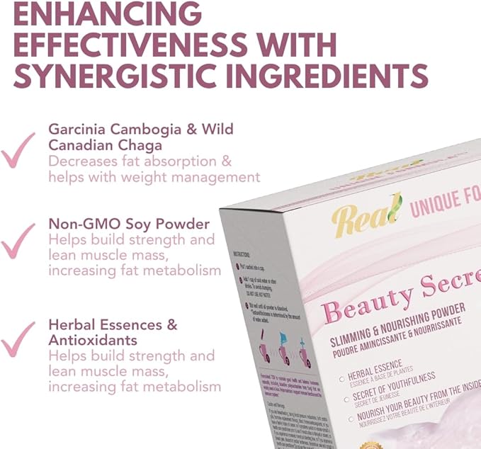 Beauty Secret Powder Gift Set | 30 Sachets | USB Shaker Bottle | Non-GMO Soy Protein | Tamarind Astaxanthin Q10 Kale Natural Herbs | Complete Nutrition Supports Energy Skin Health