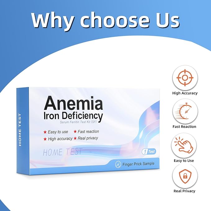 Iron Deficiency Anemia Home Test Kit Highly Accurate Easy to Read and use 2 Test