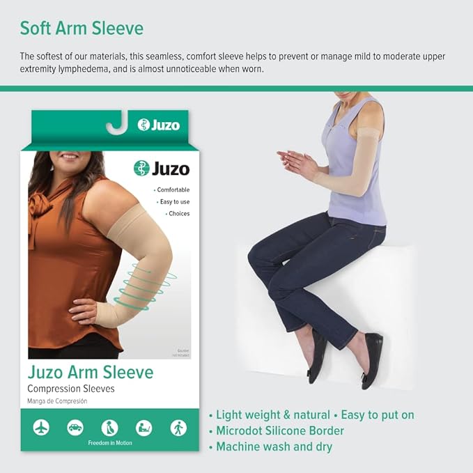 Juzo Soft 2001 20-30mmhg Standard Armsleeve with Silicone Top Band for Women