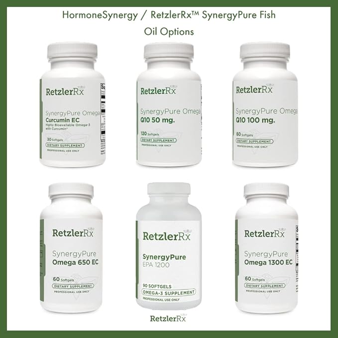 HormoneSynergy Omega 1300 EC Fish Oil Softgels - High-Strength Omega 3 Supplement with Enhanced Absorption - IFOS Verified Enteric Coated 600mg EPA 260mg DHA - 60 Count