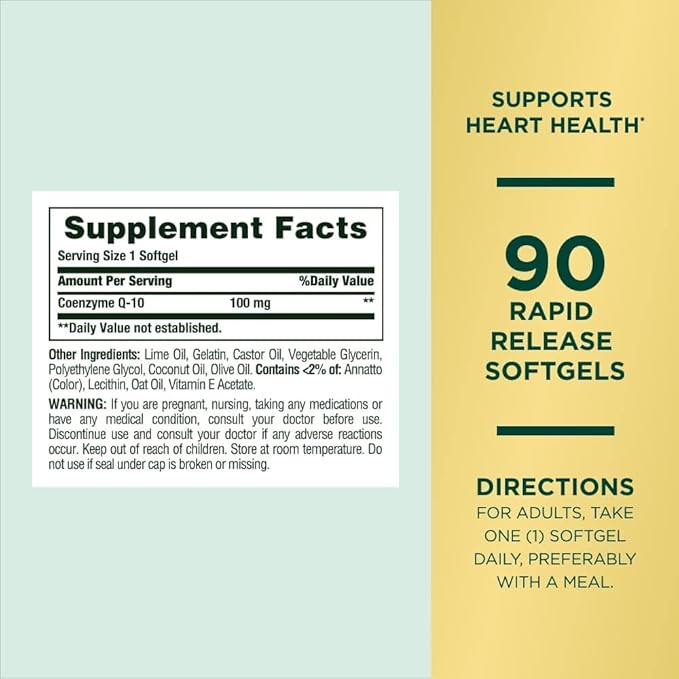 Nature's Bounty Advanced Triple Absorb Co Q-10 Heart Health Rapid Release Softgels 90 Ct (Pack of 4)