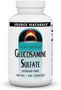 Source Naturals Sodium-Free Glucosamine Sulfate for Joint Support 500 mg - 240 Capsules