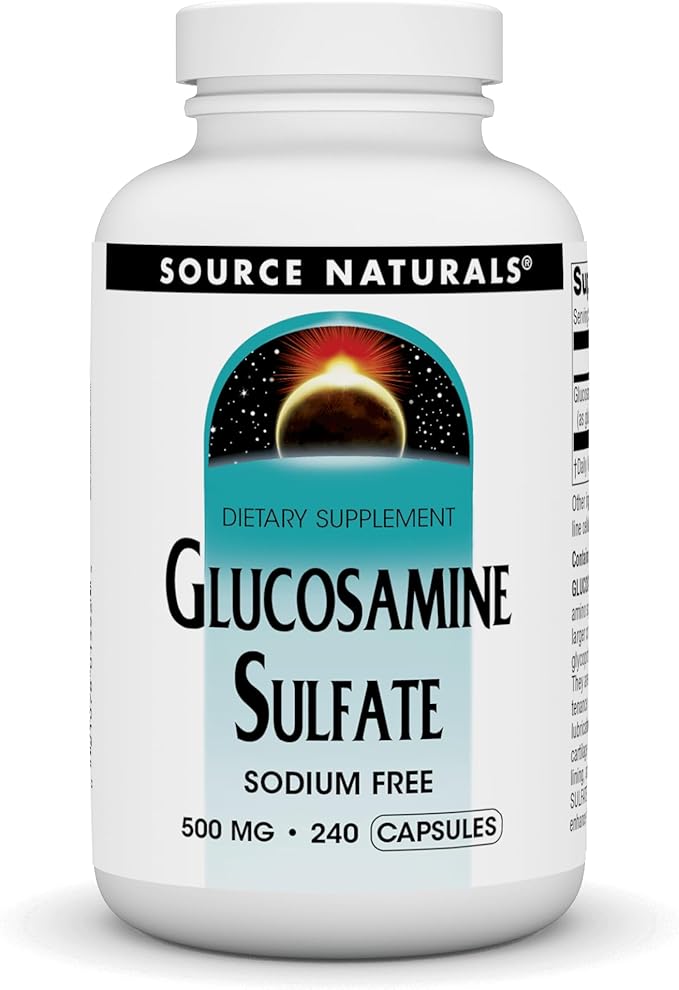 Source Naturals Sodium-Free Glucosamine Sulfate for Joint Support 500 mg - 240 Capsules