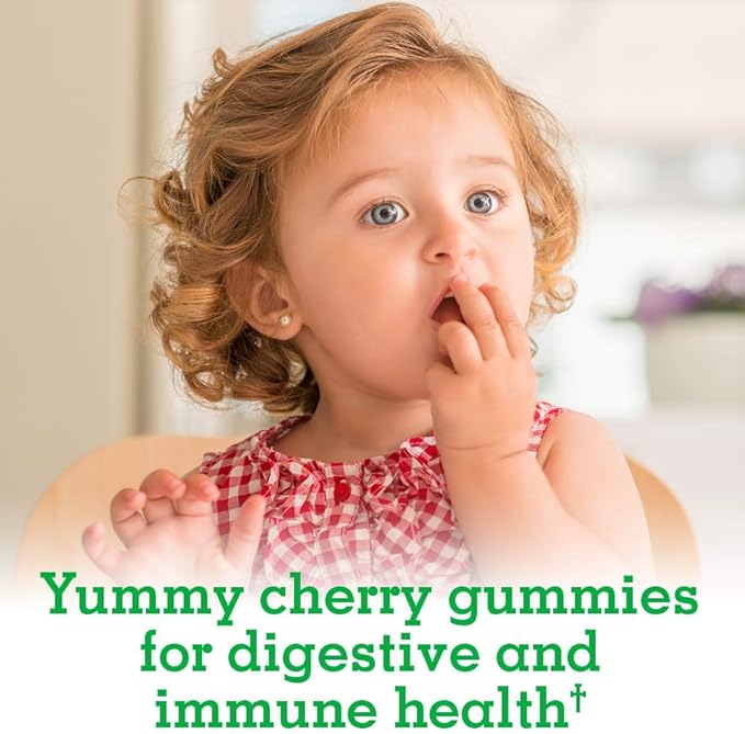 Garden of Life Kids Probiotic 3 Billion CFU Cherry Flavor Gummies - Sugar Free Once Daily Probiotics for Kids Probiotics plus Fiber for Children's Digestive &amp Immune Health 30 Vegetarian Gummie