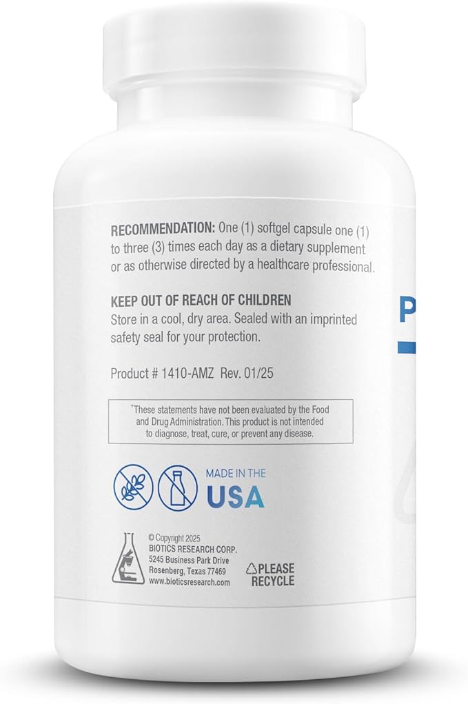 Biotics Research Phosphatidylcholine 420 mg/softgel Healthy Cognitive Function Derived from Lecithin Contains Choline for Neurotransmitter Acetylcholine 100 Servings