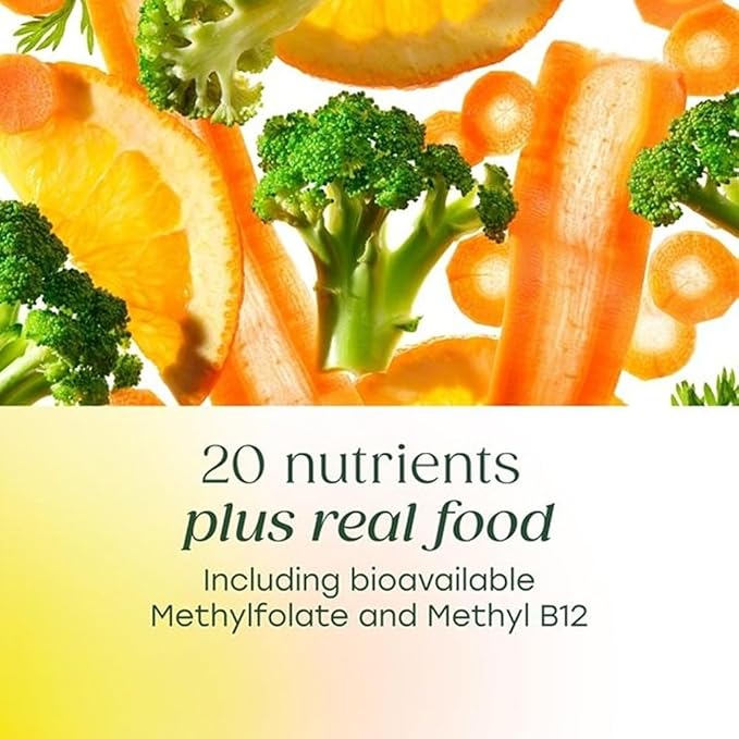 MegaFood Advanced Multivitamin for Women 55+ Womens Multivitamin Methylated B12 Methyl folate Choline Vitamin D3 Biotin Healthy Aging Brain &amp Bone Health Vegetarian 120 Tablets (60 Servi