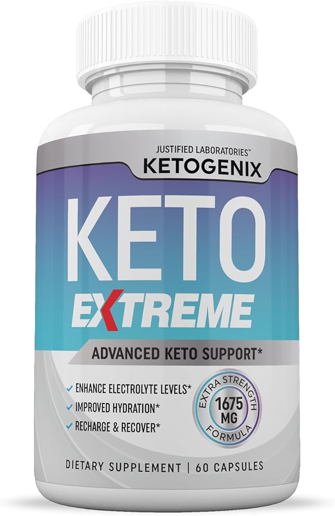 Ketogenix Extreme Keto Pills 1675MG New &amp Improved Formula Contains Apple Cider Vinegar Extra Virgin Olive Oil Powder Green Tea Leaf 60 Capsules