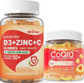 Nextdia Sugar Free C + D3 + Zinc Immune Gummies + Sugar Free CoQ10 200mg Filled Gummies