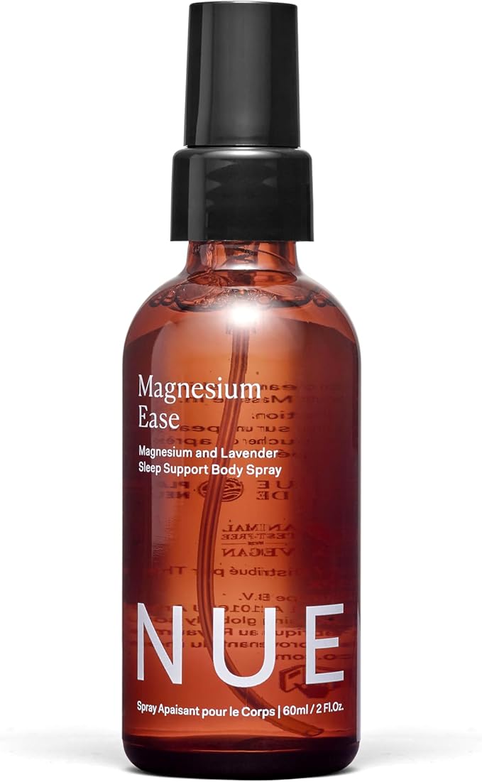The Nue Co Magnesium Ease Skin Spray for Muscle Pain &amp Tension Relief with Lavender &amp Arnica Oil High Absorption Sports Recovery &amp Sleep Vegan Paraben-Free Non-Toxic 60ml