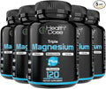 Health Dose Triple Magnesium Complex 1000 mg | L-Threonate Bisglycinate Citrate &amp Malate Blend | Support for Muscle Relaxation Sleep &amp Cognitive Function | 120 Capsules | All-in-One Formula