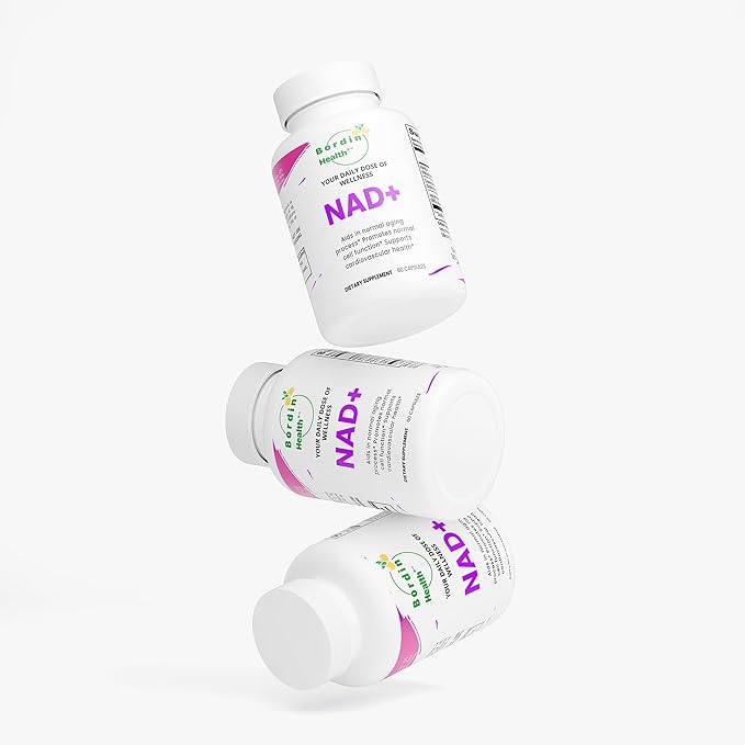 Bordin Health+ Premium NAD+ Cell Regeneration with Quercetin &amp Resveratrol 500mg | Advanced Anti-Aging &amp Vitality Supplement | Cellular Repair &amp Cardiovascular Support | 60 Vegan Capsules