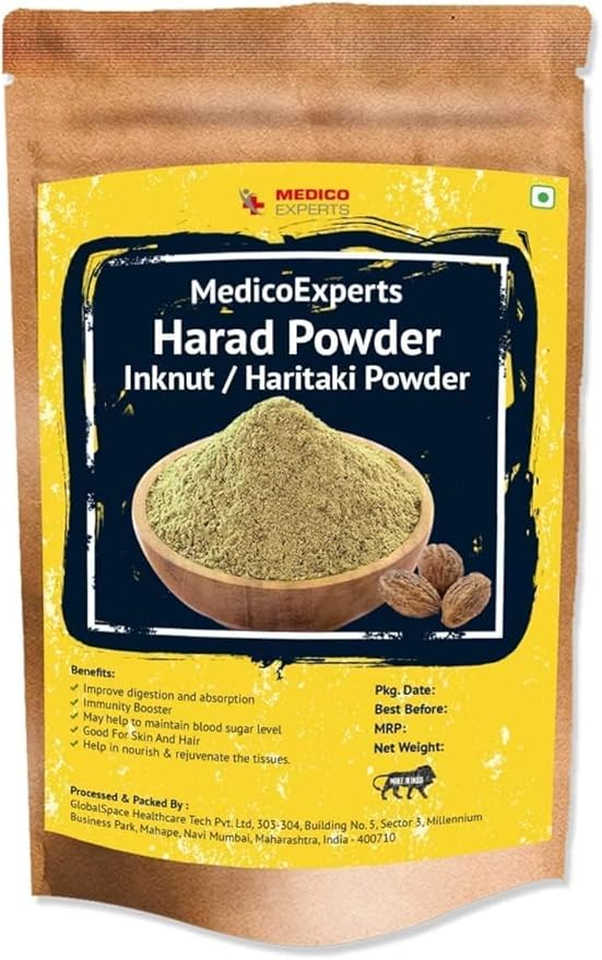 SENTA Haritaki Powder Organic - 100 GMS | 100% Pure Harde Powder | Kadukkai Powder | Harad Powder | Inknut Powder for Dark Circles Face Skin &amp Healthy Digestion