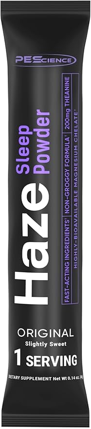 PEscience Haze Sleep Powder Melatonin-Free Unflavored Sleep Support with 5-HTP Theanine myo-Inositol and Magnesium 30 Servings