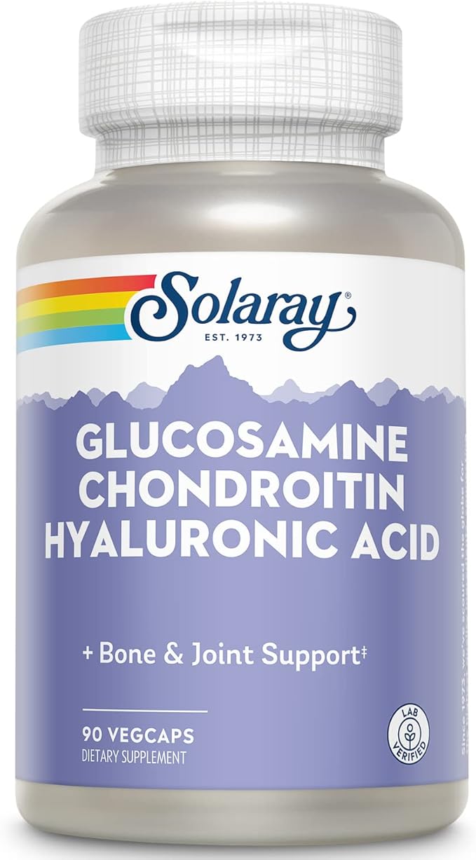 SOLARAY Glucosamine Chondroitin and Hyaluronic Acid 1500mg/1000mg/20mg 90 Capsules